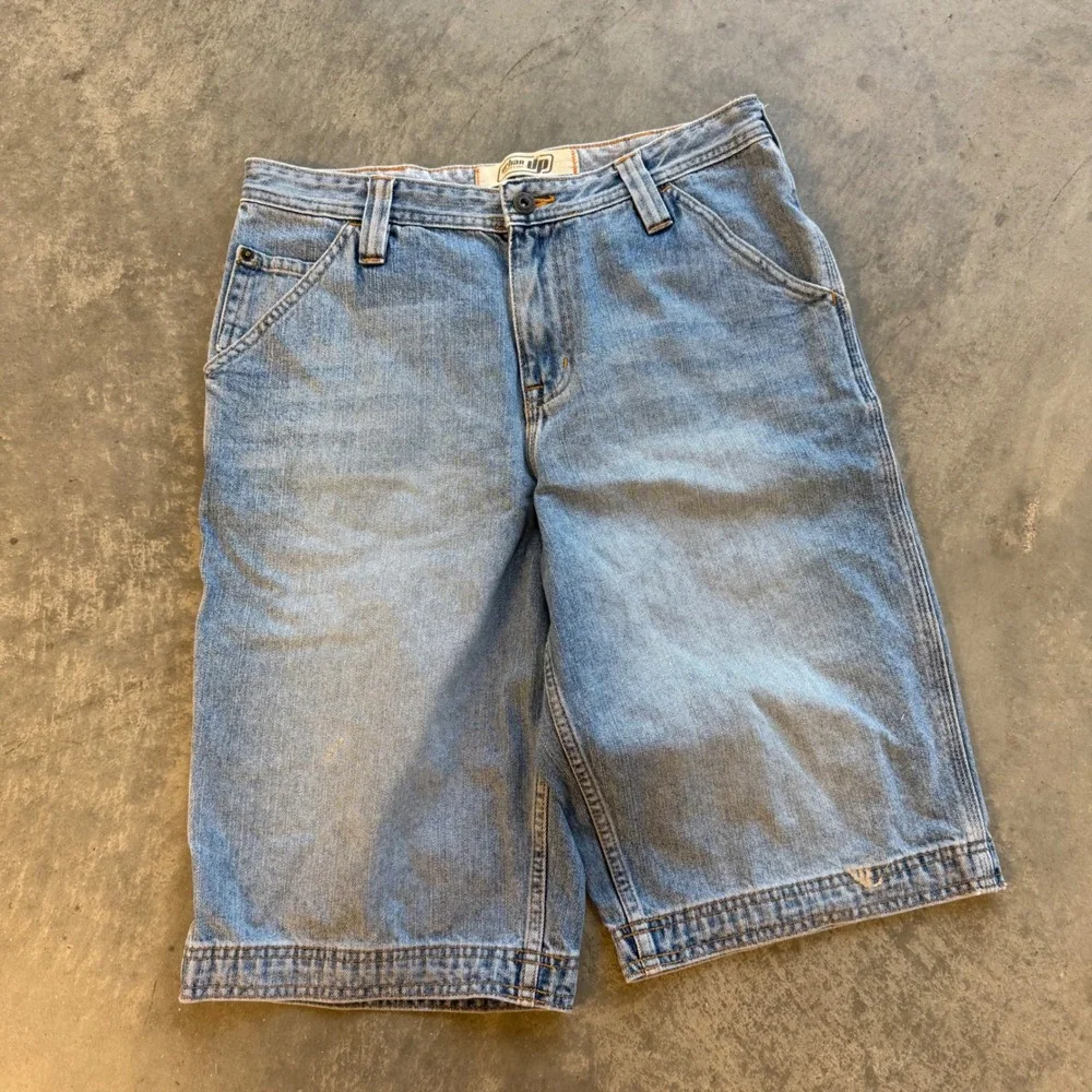 Urban Pipeline Mens Carpenter Denim Shorts Light Wash Blue Size 30 Utility